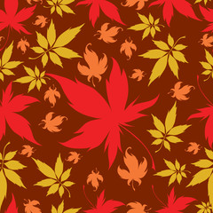Seamless Background with colorful Autumn Leafs.