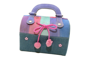 Girl's purse isolated in white