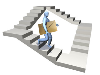 Postman walk stair