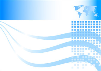 Business card in blue color. Vector illustration