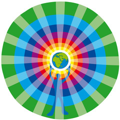 Obraz premium uomo e globo