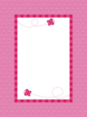 pink polka dot background with frame