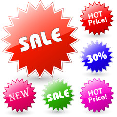 collection of sale stickers