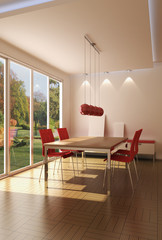 3d rendering modern dining room