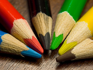 colored pencils, macro