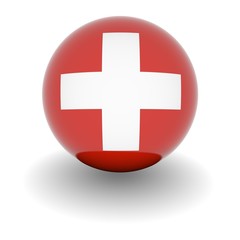 High resolution ball with flag of the Switzerland