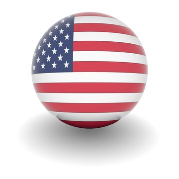 High resolution ball with flag of the USA