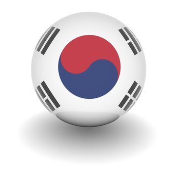 High resolution ball with flag of South Korea