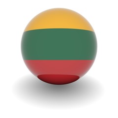 High resolution ball with flag of Lithuania