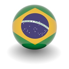 Fototapeta premium High resolution ball with flag of Brazil