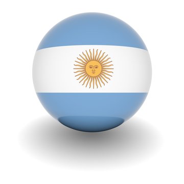 High resolution ball with flag of Argentina