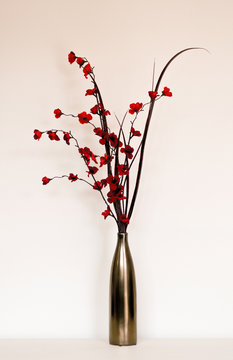 Red Flowers In Vase