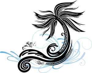 Palme, Insel, Urlaub, Ferien, surfen