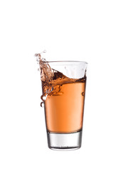 Splash in a glass of red lemonade
