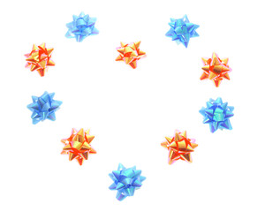 Star Bows Arranged in Heart Shape