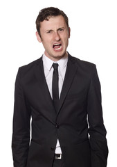 angry yelling businessman