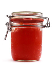 Large jar of red caviar