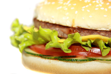 Tasty hamburger isolated on white background