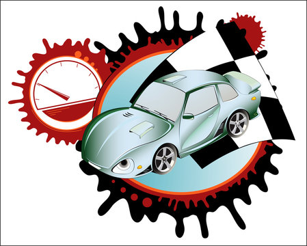 Sport car. Collage. Vector illustration