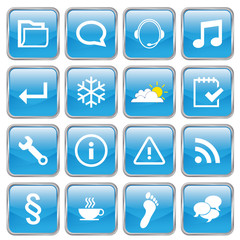 Web buttons (miscellaneous) (x16) (vector; blue)