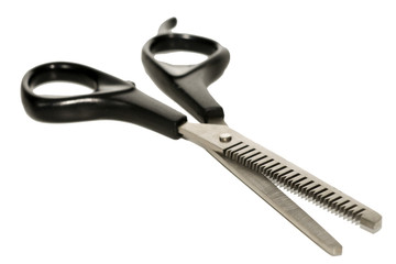ciseaux de coiffeur sur fond blanc