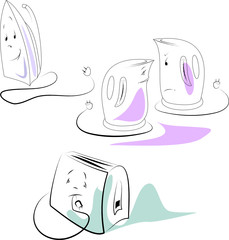 Iron, toaster and a couple of kettles