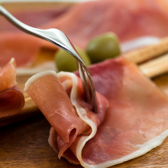 Close up of Prosciutto Crudo