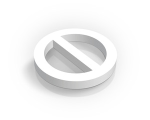 Blank 3d multi-use no admittance sign