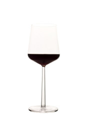 Glass of red wine isolated on white