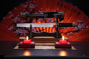 A Japanese samurai rasp studio shot