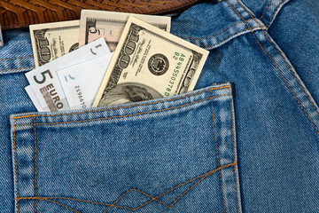 Jeans with money.