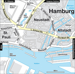 Innenstadtplan Hamburg