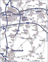 Umgebungskarte Frankfurt-Darmstadt