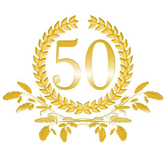 50-Lorbeerkranz mit Eichenblatt Dekor