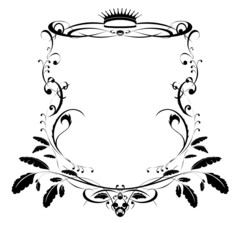 Wappen mit Eichenblatt Dekor und Krone