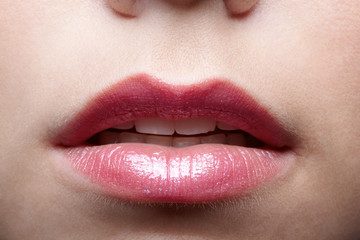Fototapeta premium close up of girl's lips