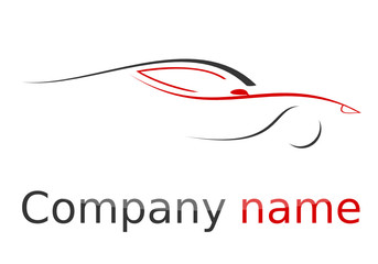 Red car logo, car company logotype