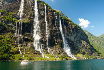 Yacht in Norwegian fjord © SJ Travel Footage