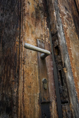 Old wooden door and latch