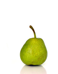 Green pear before white background