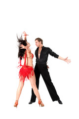 dancers isolated on white