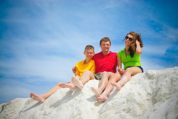 Fototapeta premium Father and teens
