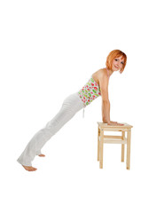 Obraz premium Fitness girl on white