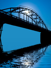 dark bridge over water