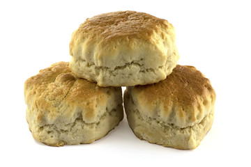 Three plain scones
