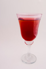 pink glass of red wine