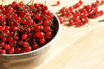 Red currants in a bowl