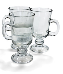 Three glass cups