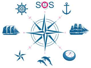 Set of nautical vector symbols