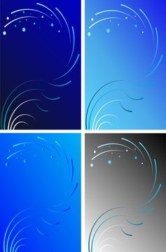 four wavy backgrounds